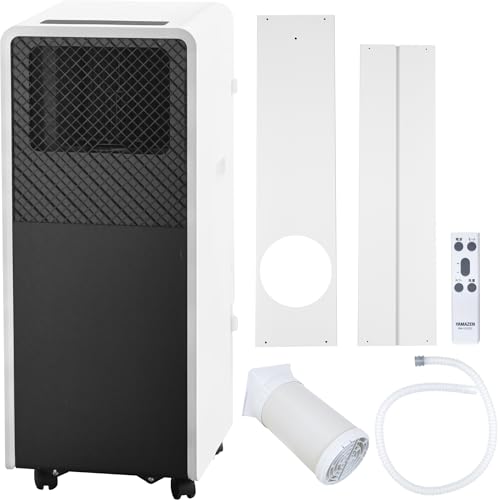 【Amazon.co.jp限定】 【工事不要】 [山善] スポットクーラー ポータブルクーラー 家庭用 ~9畳 (冷房/除湿/送風) 除湿量19L 風量2段階調節 切タイマー リモコン付き 排熱ダクト付き ホワイトブラック AE-02SS2(WB)